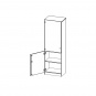 Schrank, 5 OH, Tür unten (2OH), oben 3 Vitrinentüren 1 Tür, abschließbar, links, B/H/T 60x190x40cm 